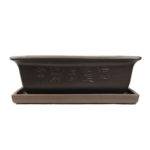 Bonsai-Schale Groß, 49,5 x 33,5 x 17,5 cm oder 60 x 42 x 21,5 cm eckige Form, Braun